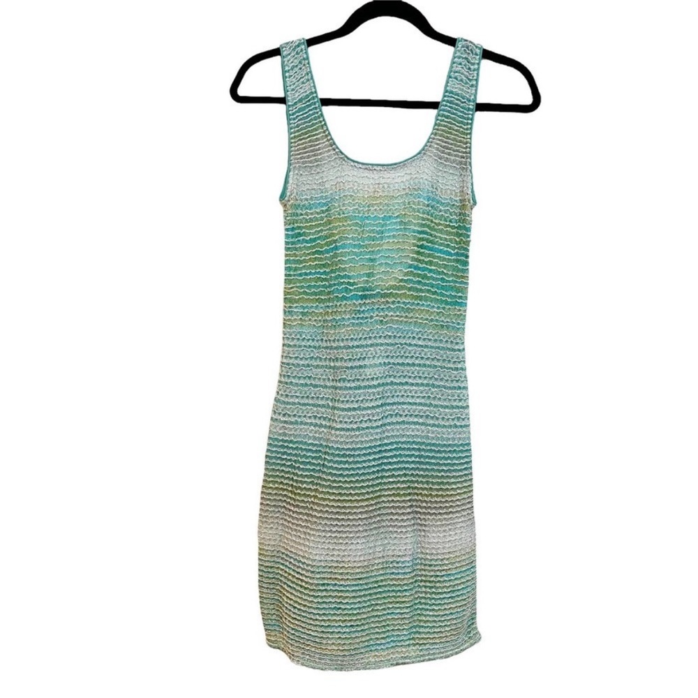 Missoni Mare Stripe Scoop Back Crochet Knit Mini Rare Dress Women's 40